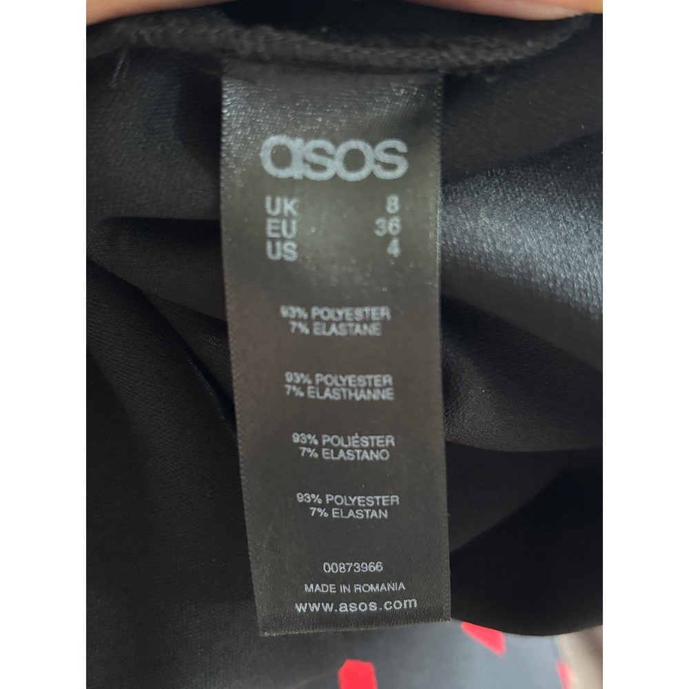 ASOS Black Pleated Wrap front sheath dress - Picture 8 of 10